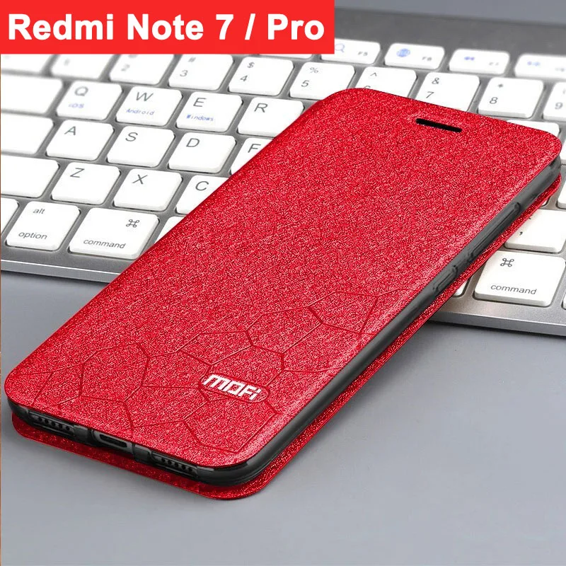 Red Чехол для xiaomi redmi note 7, чехол для redmi note 7pro, флип-чехол mofi, кожаный чехол-книжка с подставкой, 360 °, fundas, Роскошный чехол для xiaomi redmi note 7 - Цвет: Red