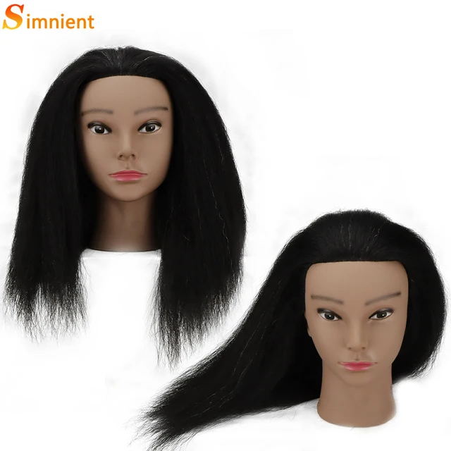 Traininghead African American Mannequin Head With Real Hair For Braiding  Hair Training Hairart Barber Hairdressing Fashi