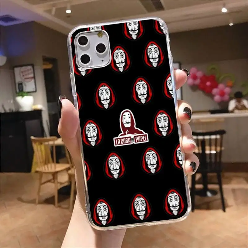 

Spain TV Money Heist House Paper Phone Case Transparent for iPhone 6 7 8 11 12 s mini pro X XS XR MAX Plus cover funda shell
