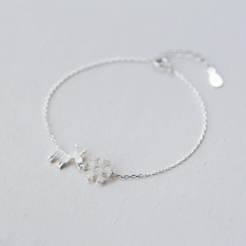 Женский браслет с оленем и снегом Trusta рождественский подарок из 100% чистого