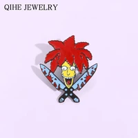 sideshow bob knife enamel pin badge cartoon anime brooch bag clothes lapel pin gifts fashion jewelry for friends