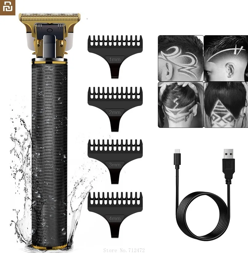 

Xiaomi Retro Oil Head Carving Scissors Hair Trimmer USB Hair Clipper Electric Fader for Household Hair Salon