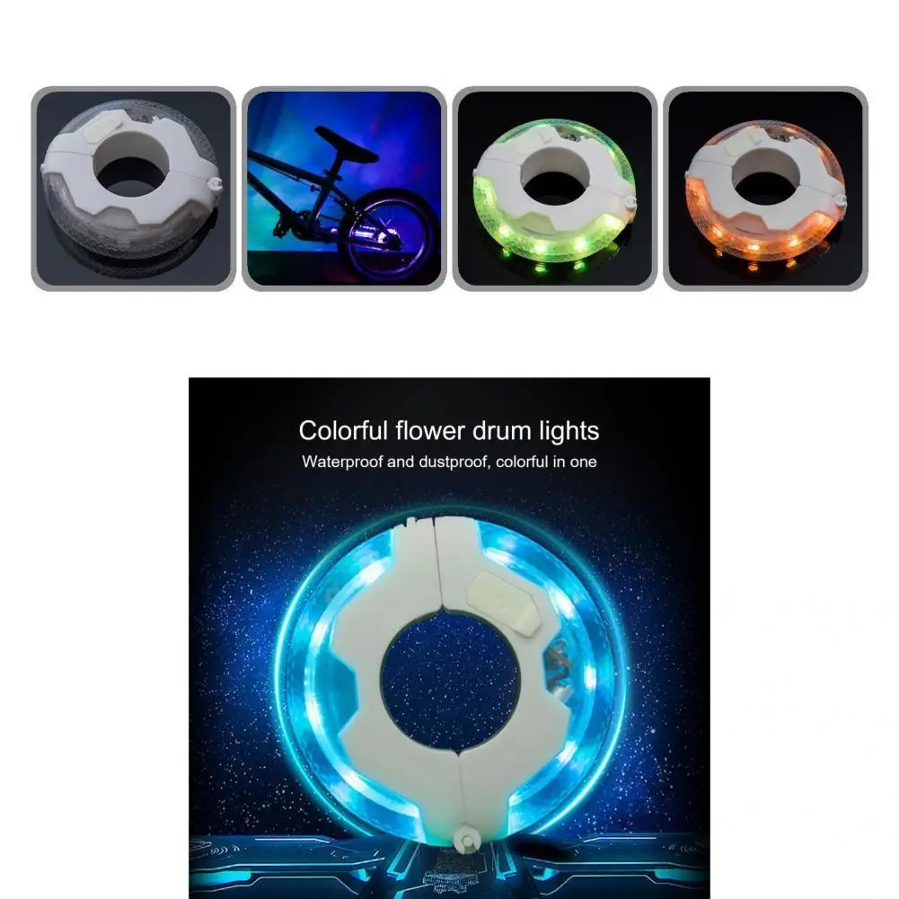 

Stylish Useful Long Battery Life Bike Wheel Lights Accessory Tire Hub Light IP65 Water-proof for Bicycle