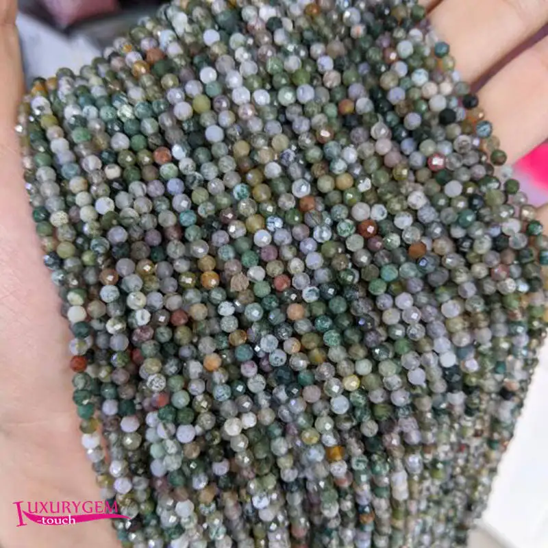 

Natural Multicolor Agates Stone Loose Small Beads High Quality 3mm Faceted Round Shape DIY Jewelry Accessories 38cm wk351