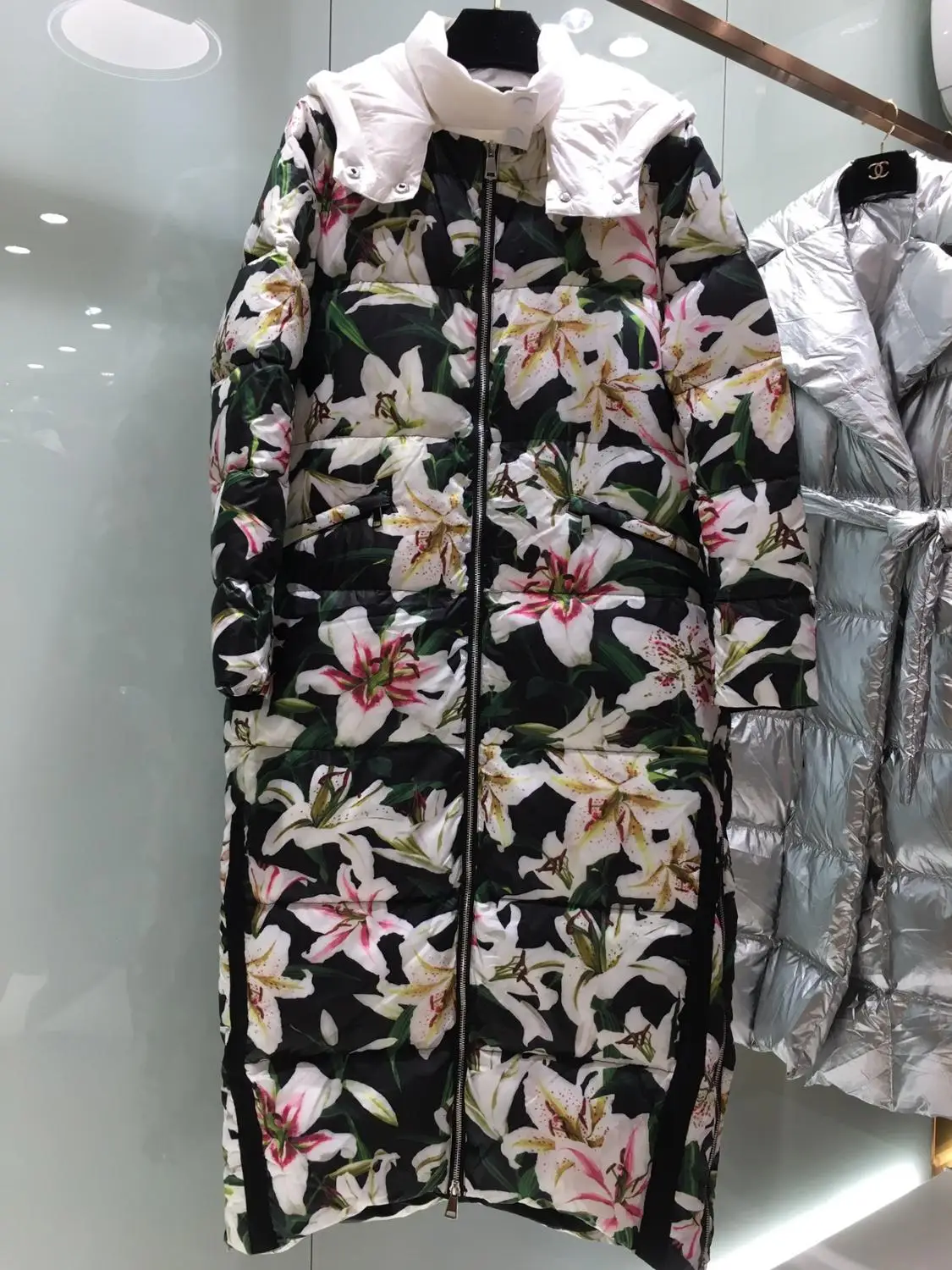 Длинное пальто зимняя куртка женские пуховики женское длинное пуховое парка с