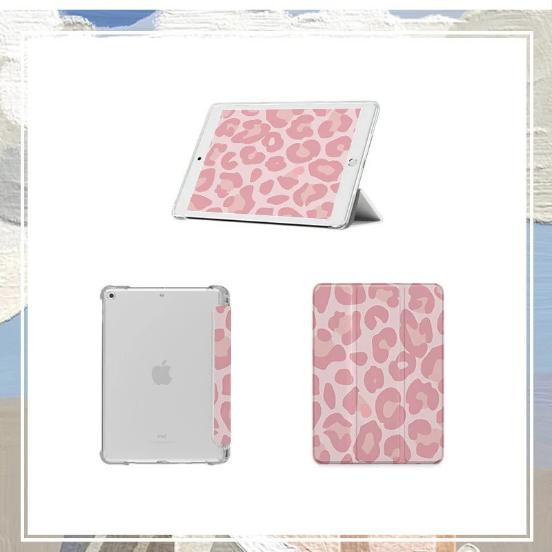 

Pink Leopard Case for iPad Mini 5 Soft Cover For iPad mini 1 2 3 Clear Base Cover for iPad Air 4 2020 Case Funda Smart Cover