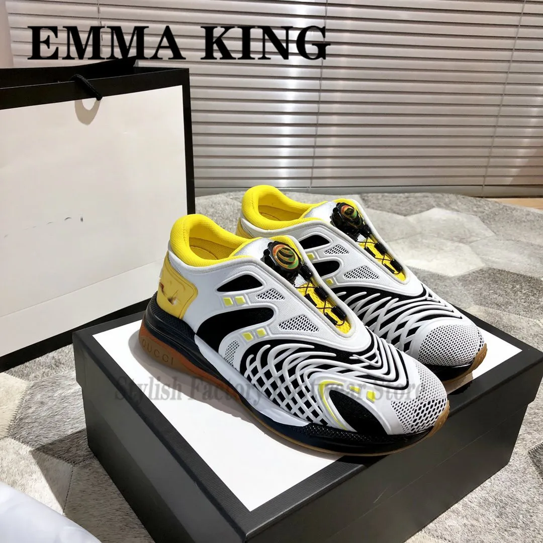 

2020 Designer Knitting Leather Sneakers Round-Toe Interlocking Double Letter Trainers Cord Dial Clasp Women's Vulcanize Shoes