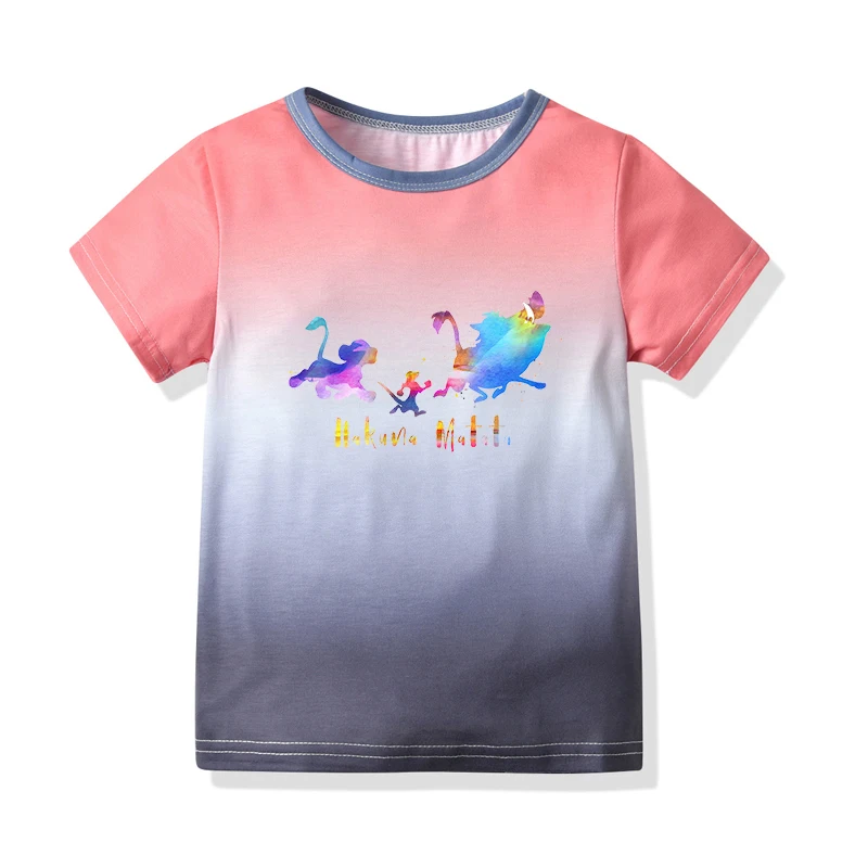 

Harajuku Hakuna Matata Anime Tie Dye Cotton T Shirt Child Ullzang Lion King 90s T-shirt Roi Lion Simba Tshirt Graphic Kids Tops