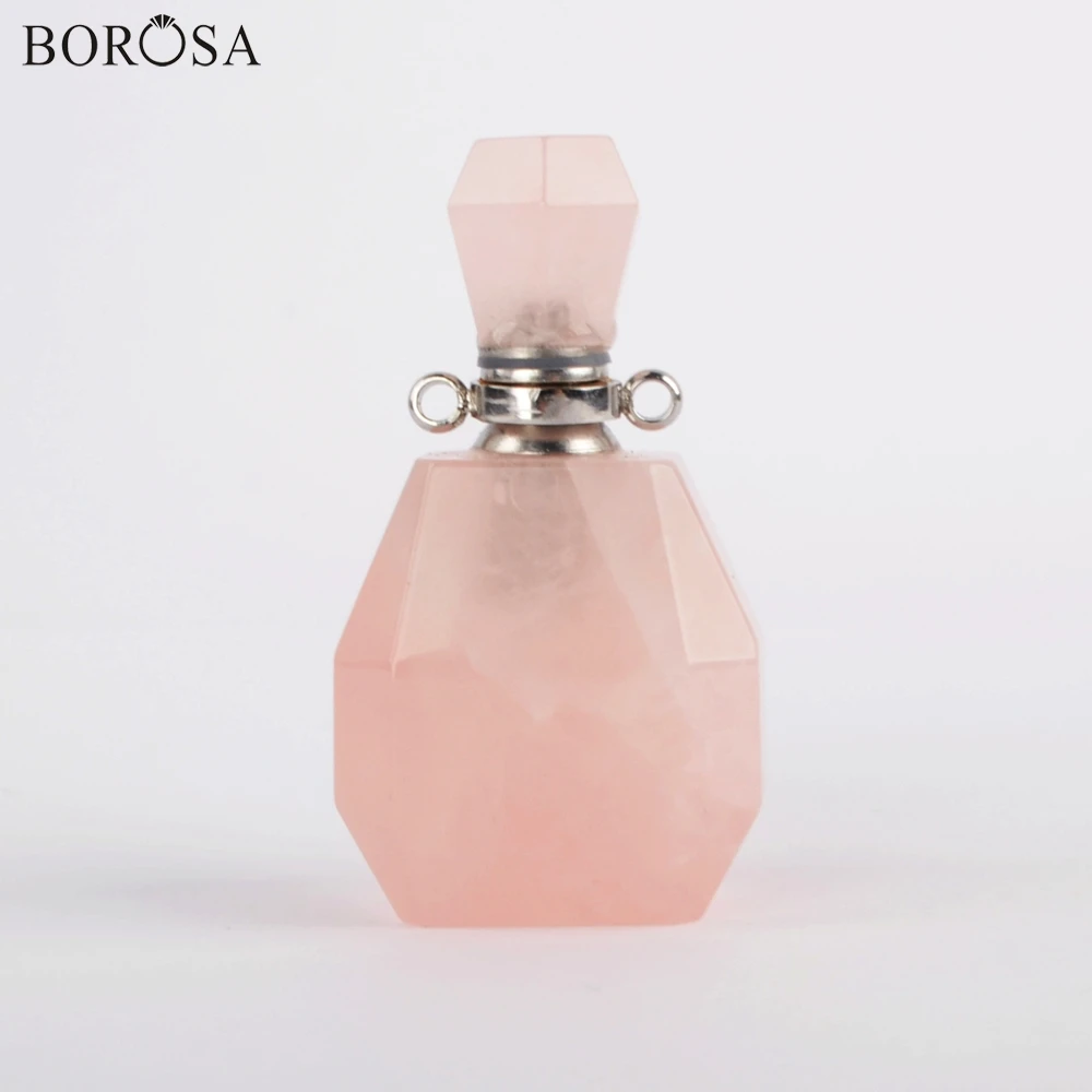 BOROSA multi-kind натуральный камень духи украшение с бутылочкой, 3 шт Серебряный Радужный флюорит аметисты духи Адаптер для установки на бутылку WX1197