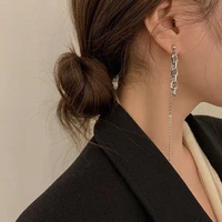 new womens asymmetrical tassel chain earrings simple fashion personality punk girl party decoration jewelry accessories