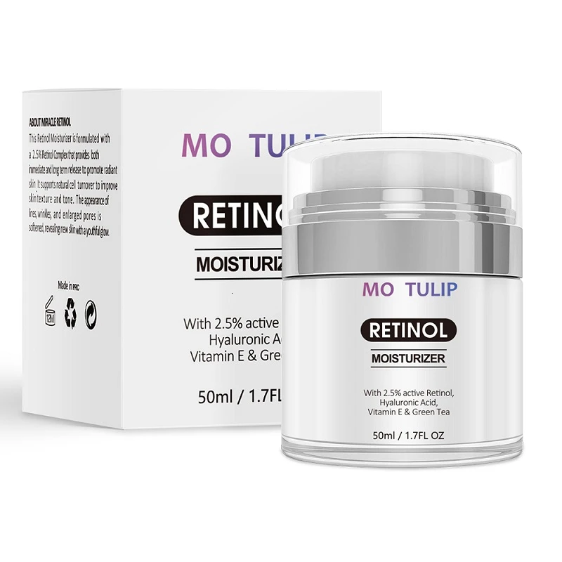 

Mo tulip 50ml retinol face cream moisturizing hyaluronic acid anti aging remove wrinkles vitamin e collagen soft whitening cream