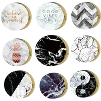 ultra thin marble pattern magnetic metal plate car phone holder disk iron sheet sticker strong magnet for stand mount 400 4