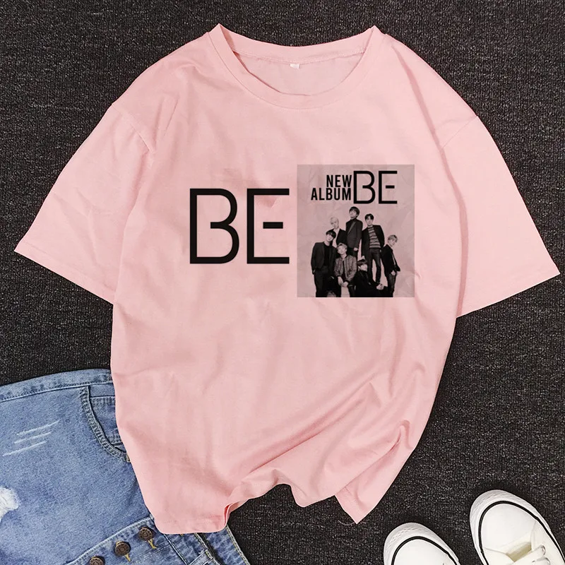 

2020 new album BE print Harajuku T-shirt Kpop Korean style short sleeve cute Korean casual hip-hop short sleeve top