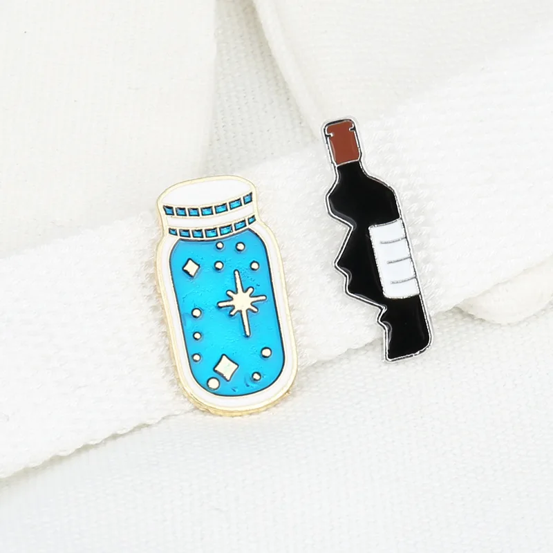 Симпатичная синяя брошь в виде золотой рыбки бутылке для аквариума мультяшное