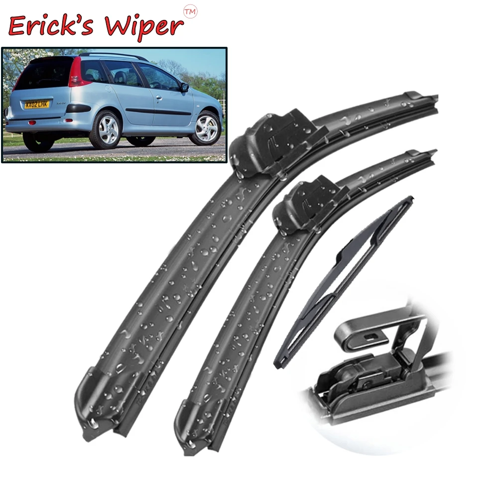

Erick's Wiper Front & Rear Wiper Blades Set Kit For Peugeot 206 SW / Estate 2000 - 2007 Windshield Windscreen Window 26"+16"+14"