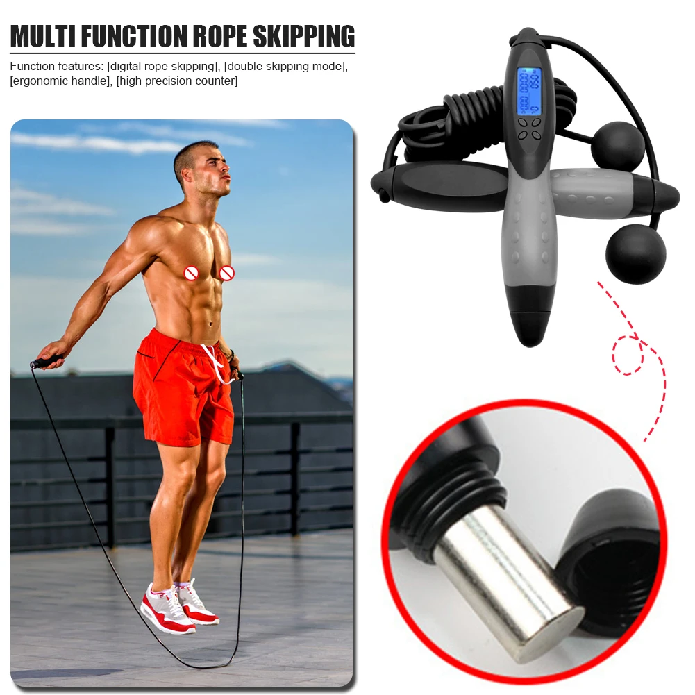 

Cordless Intellect Electronic Skipping Rope Muscle Training Electronic Home Fitness Exercise Skipping Ropes Speed Counter