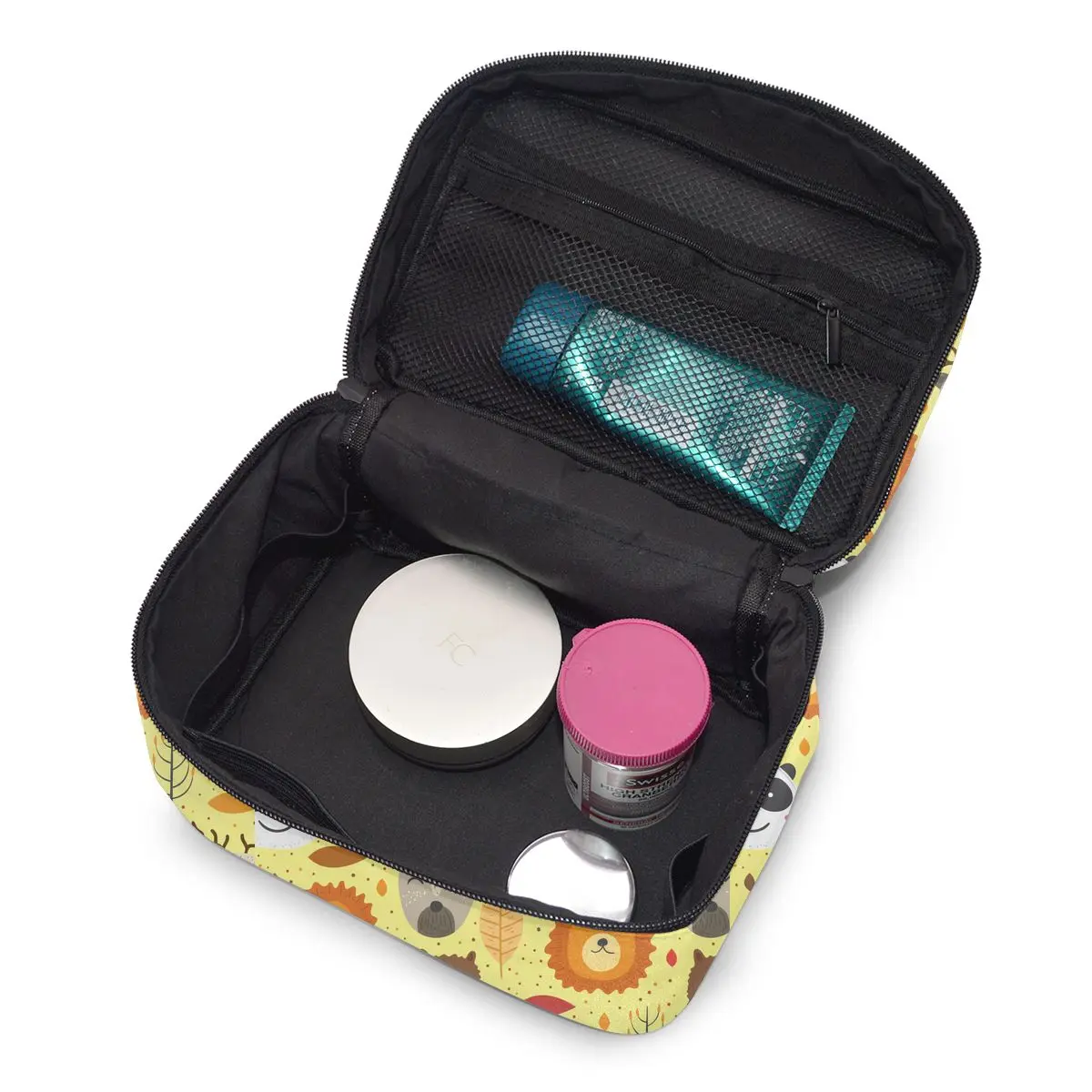 

Women Makeup Bags cosmetic bag Toiletries Organizer Travel Storage Bag Colorful Smiling Animals