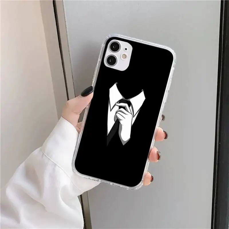 

Man Suit Shirt Tie Custom Phone Case Transparent for iPhone 11 12 mini pro XS MAX 8 7 6 6S Plus X 5S SE 2020 XR