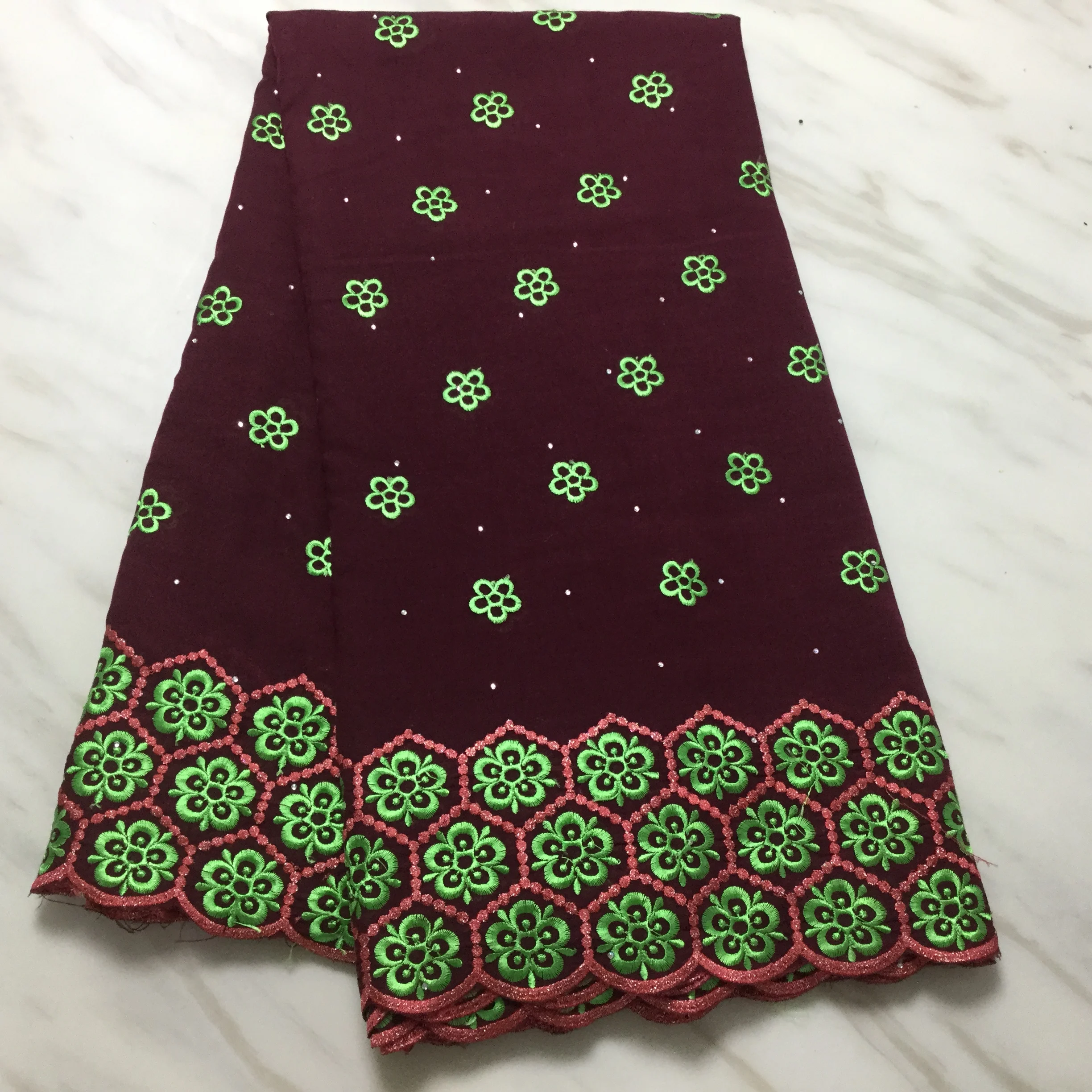 5 ярдов/партия африканские хлопковые ткани с вышивкой|Кружево| |