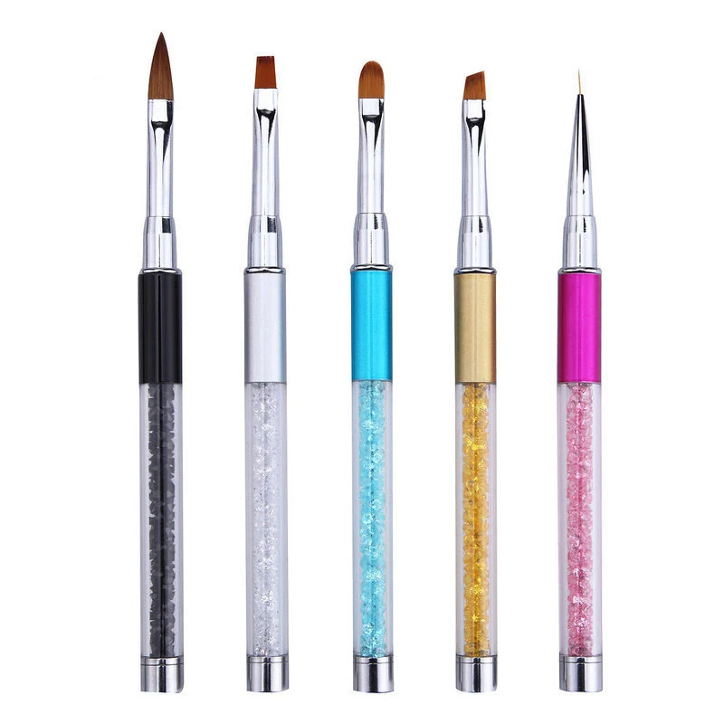 

1PC Nail Art Brush French Lines Grid Drawing Carving Brush Rhinestones Handle Dotting Painting Nail Polish UV Gel Painting Pen