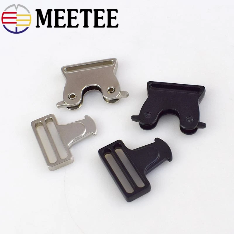 Meetee 2/5 шт. 25/30/38 мм металлическая сумка боковая застежка воротник собаки тканевая
