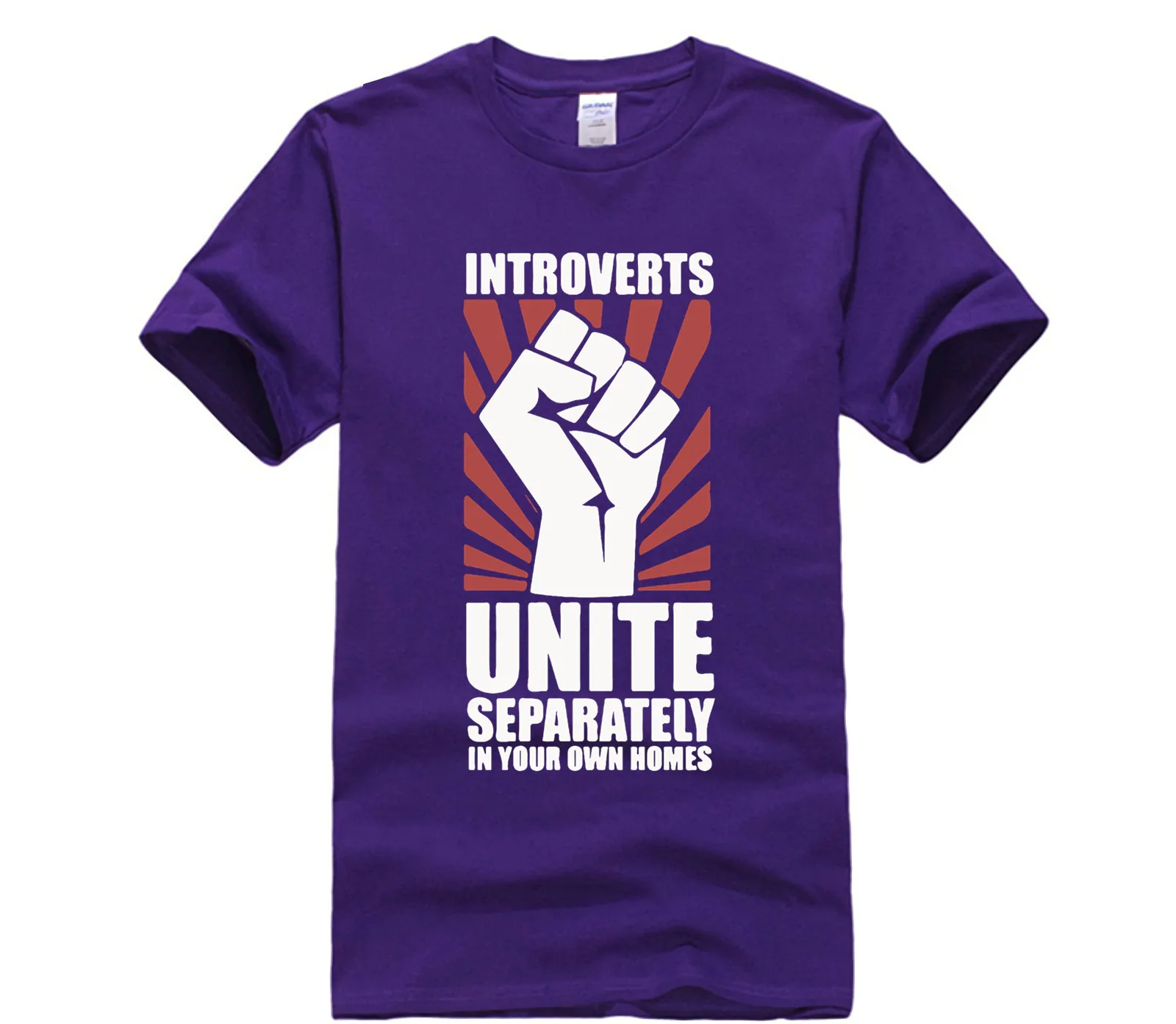 

Cartoon Harajuku Style Custom Men Printed T Shirt Introverts Unite Separately We Want Go Home Short Sleeve Shirts