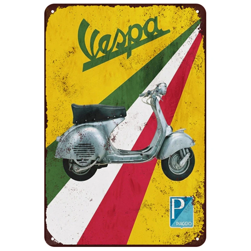Vespa табличка металлическая винтажная жестяная вывеска Pin Up потертый шик Декор винтажные металлические знаки украшение бара металлический плакат для паба металлическая пластина - Цвет: 23