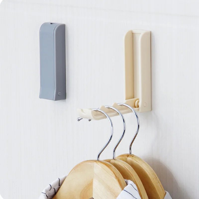 2 Colors Versatile Foldable Wall Hanging Hook Quality Plastic Strong Self Adhesive Home Use Hat Clothes Hanger Rack | Обустройство