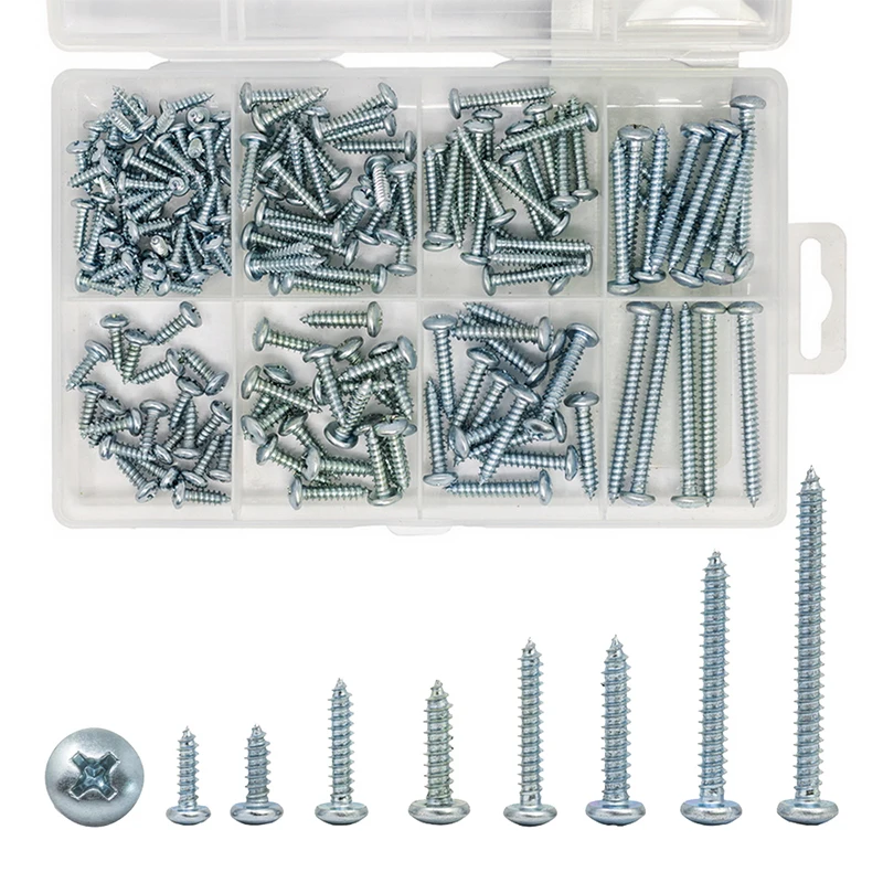 

Self Tapping Wood Screws Pan Head Phillips Sheet Metal Screws Kit,175Pcs