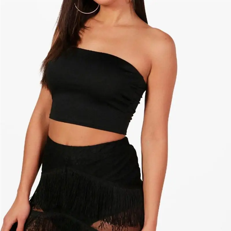 

Women's Basics Tube Tops Strapless Bra Solid Color Crop Chest Wrap Tank for Yoga Sports