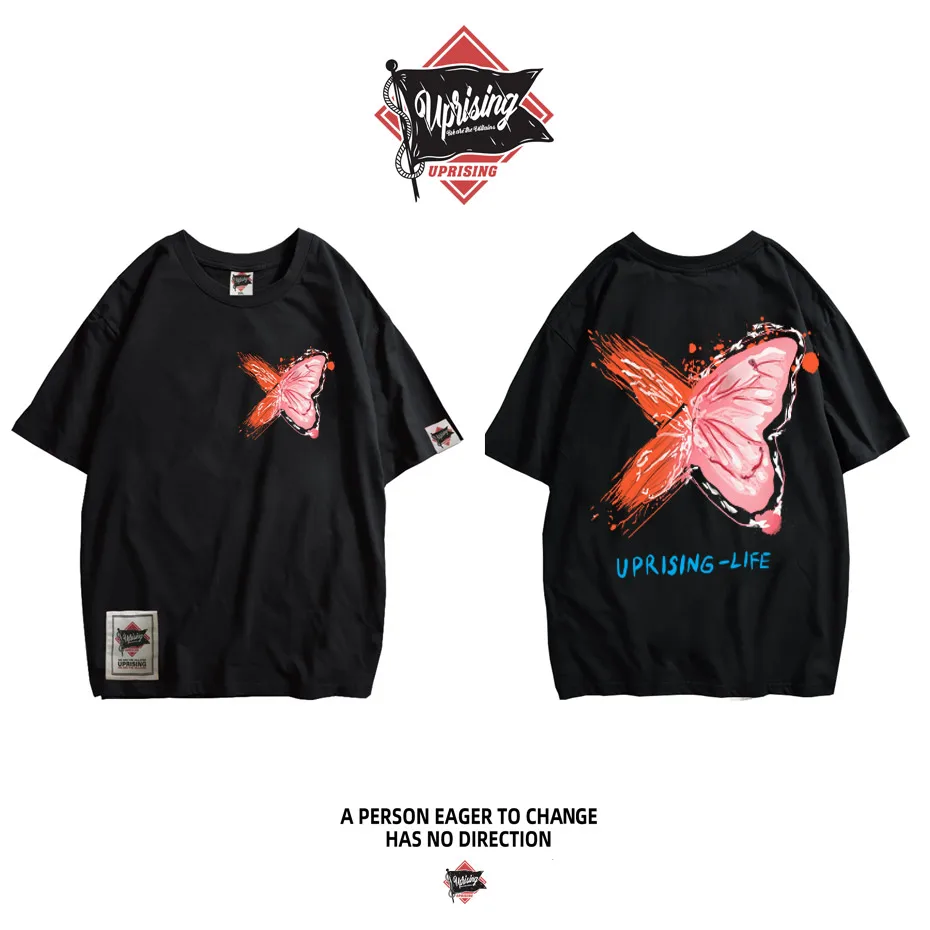 Бабочка Графический Футболка больших размеров в стиле Готик панк женская одежда