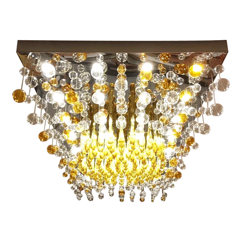 Люстра из хрустального стекла с пузырьковыми шарами нестандартные инженерные