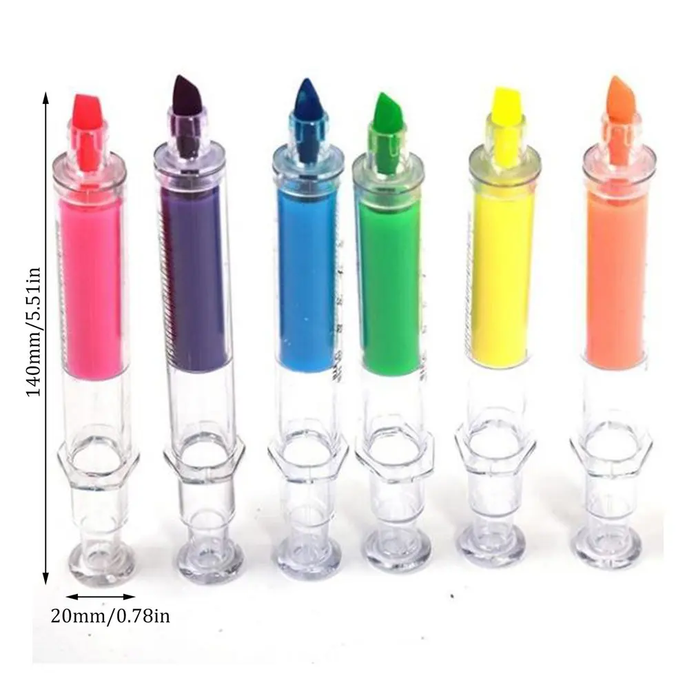 

Syringe Highlighter Pen Plastic School Office Nurse Doctor Student Size two specifications