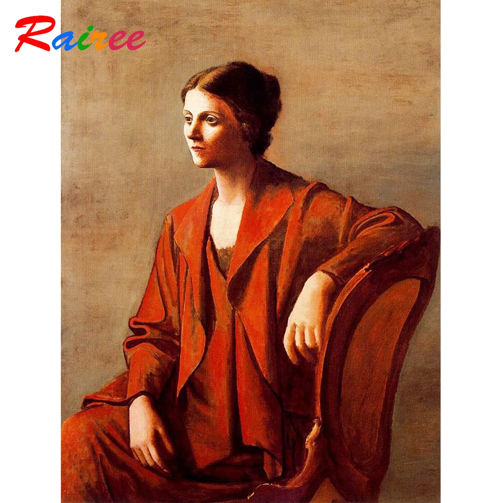 Знаменитый Пикассо картина &quotОльга&quot 5D DIY Алмазная квадратная круглая вышивка