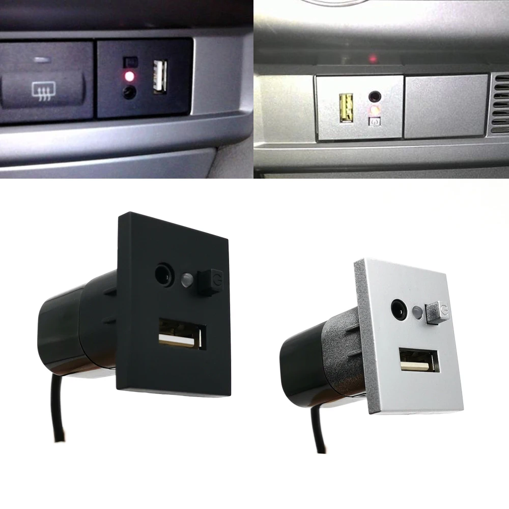 Автомобильный адаптер AUX/USB для входа мини кабеля USB слот интерфейсный кнопочный