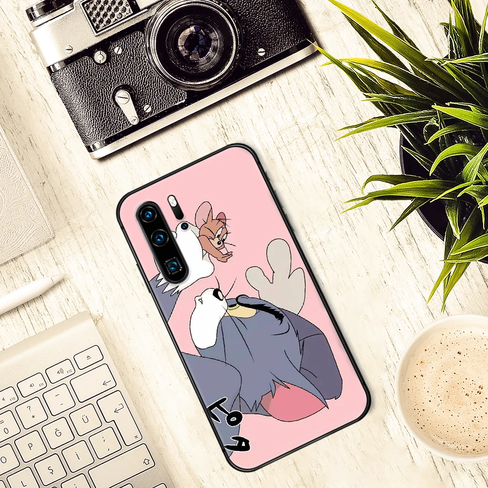 

Cartoon Cat Tom and mouse Jerry Phone Case For Huawei P Mate 10 20 30 40 Lite Pro smart Z 2019 nova 5t black Waterproof Soft