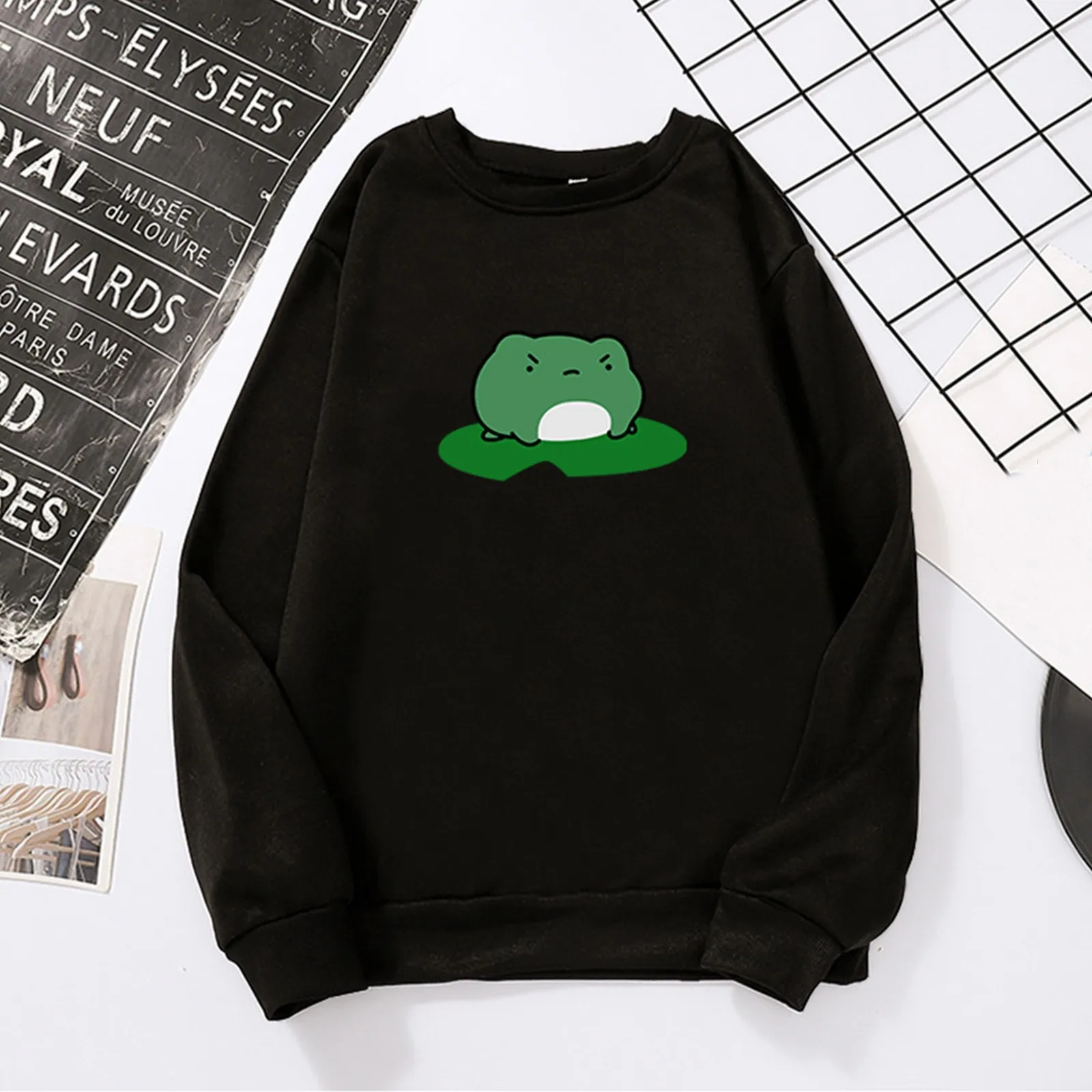Sweatshirts Streetwear 2021 New Fashion Cartoon Frogs Print 90s Long Sleeve O Neck Hoodies Graphic Casual Clothes #T2P
