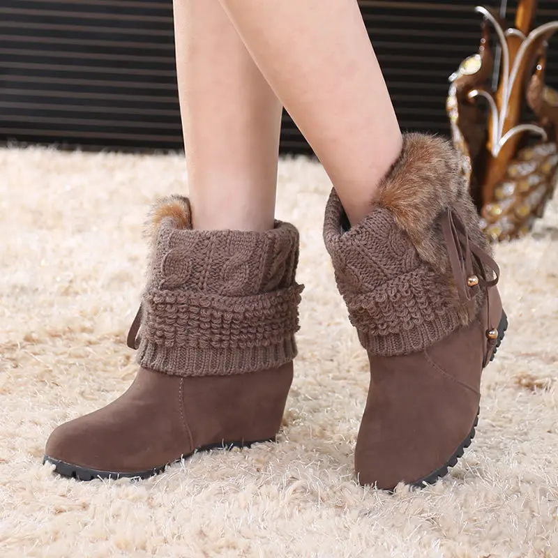 

2020 Autumn and winter new products women's shoes plus fleece line increase in short boots frosted leather short boots snow boot