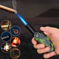 new style camouflage cigar inflatable lighter turbine rotatable elbow metal small spray gun windproof lighter kitchen bbq gadget