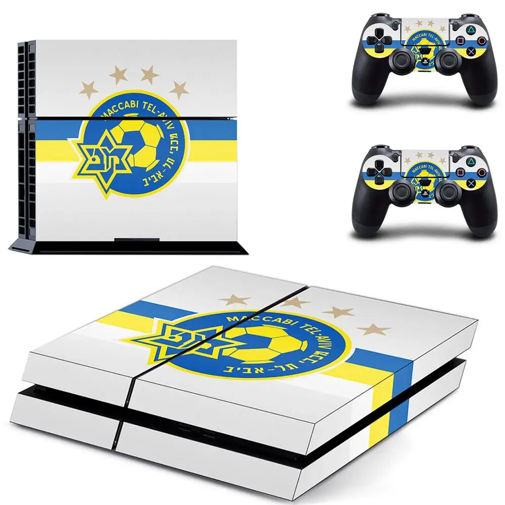 Наклейка на кожу Maccabi Tel Aviv FC PS4 Виниловая наклейка для консоли Playstation 4 и 2
