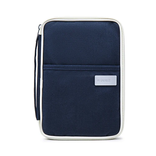 Navy Blue L Женская Многофункциональная Сумка для документов, мужская сумка для паспорта, авиа, удобная сумка для хранения, повседневный дорожный клатч, комплект аксессуаров - Цвет: Navy Blue L