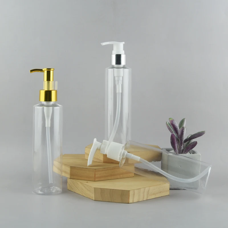 1 pcs Free Shipping 200ml Shinny golden aluminum shell shampoo lotion dispenser pump refillable bottle | Красота и здоровье