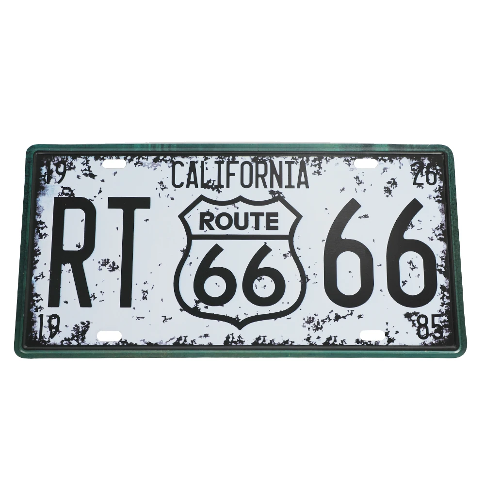 30x16 см винтажные металлические жестяные знаки Route 66 номер автомобиля номерной знак табличка Плакат Бар Клуб стены гаража украшения дома