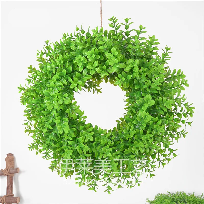 Искусственная зеленая подвесная трава венок украшения для дверей свадебное