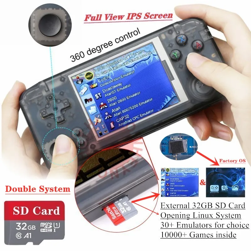 Ретро игровая консоль RS97 Plus 25 + эмуляторы 13000 игр|Портативные игровые консоли| |