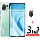 Гидрогелевая пленка 3 в 1 для переднего и заднего объектива Xiaomi Mi 11 Lite 5G 11 Ultra 11i 11 10 10T Lite Pro 5G, защитная пленка для экрана камеры