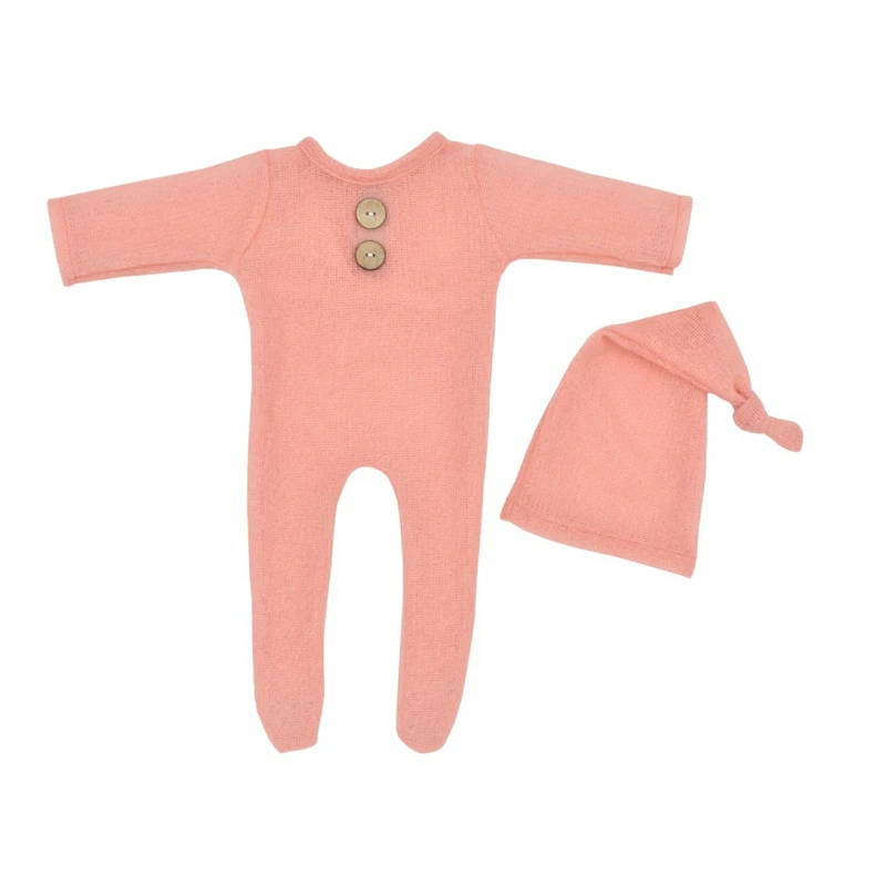 Accesorios de fotograf&iacute;a para reci&eacute;n nacido, gorro de punto para beb&eacute;, pelele, mono, traje de fotograf&iacute;a para beb&eacute;, accesorios de tiro para estudio, ropa-4