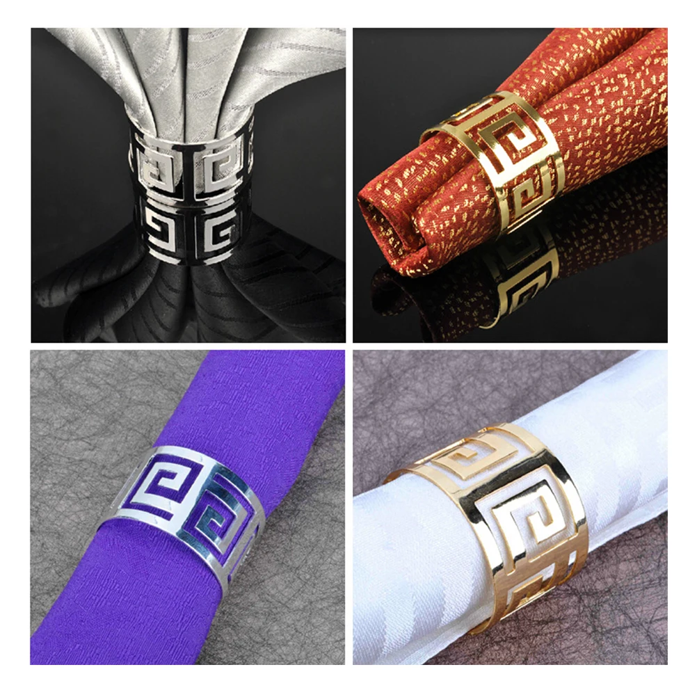 Кольца для салфеток из нержавеющей стали украшение стола круглые кольца с полым