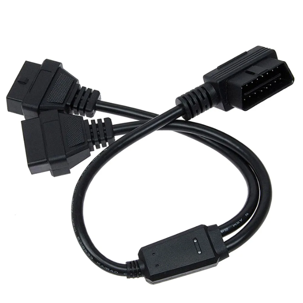 Портативный L образный OBD2 16 pin кабель удлинитель один-два соединительного