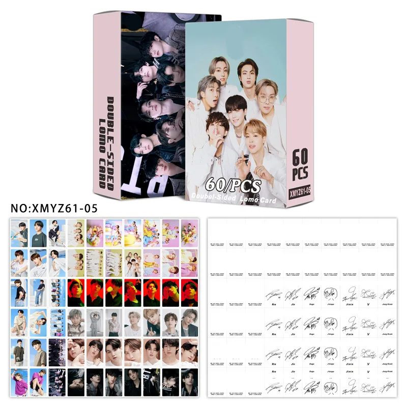 Kpop 60 Double-sided Signature Lomo Cards Bangtan Boys 8th Anniversary New Album Butter Peripheral Bl Star Greeting Card | Канцтовары